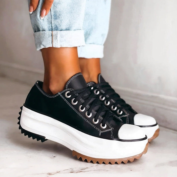 Leather Plateau Sneakers