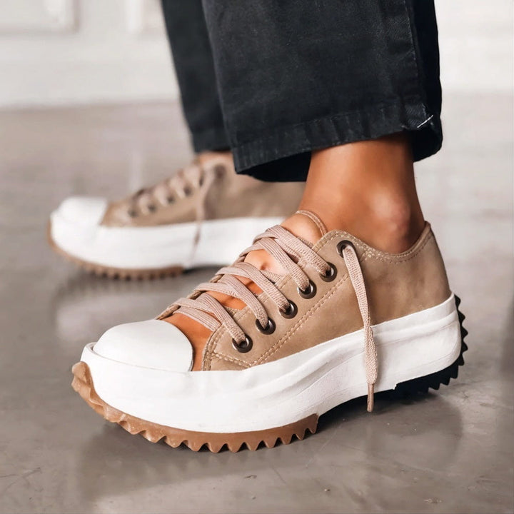 Leather Plateau Sneakers