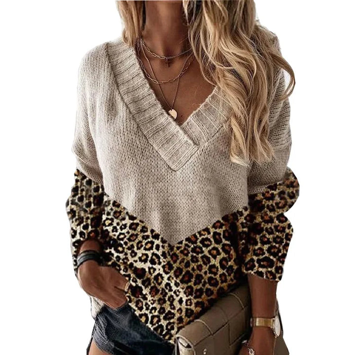 Florence | Leopard V-Neck Sweater