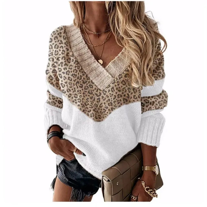 Florence | Leopard V-Neck Sweater