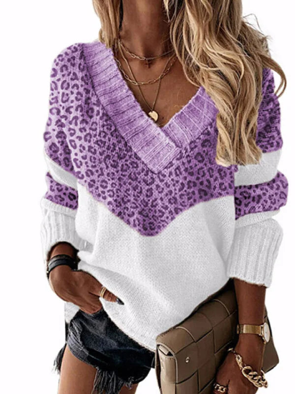 Florence | Leopard V-Neck Sweater