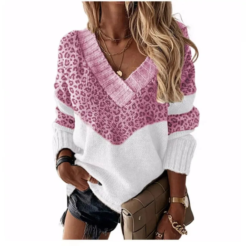 Florence | Leopard V-Neck Sweater